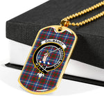 Dalmahoy Scottish Clan Tartan Military Dog Tag Necklace Jewelry