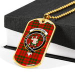 Livingstone Modern Scottish Clan Tartan Military Dog Tag Necklace Jewelry