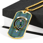 MacInnes Ancient Scottish Clan Tartan Military Dog Tag Necklace Jewelry