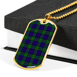 MacKinlay Modern Scottish Clan Tartan Military Dog Tag Necklace Jewelry