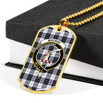 MacRae Dress Modern Scottish Clan Tartan Military Dog Tag Necklace Jewelry