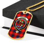 Fraser Modern Scottish Clan Tartan Military Dog Tag Necklace Jewelry