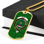 Mar Tribe Scottish Clan Tartan Military Dog Tag Necklace Jewelry