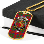 MacKintosh Modern Scottish Clan Tartan Military Dog Tag Necklace Jewelry