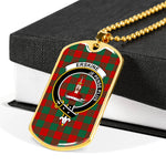 Erskine Scottish Clan Tartan Military Dog Tag Necklace Jewelry