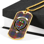Fraser Hunting Modern Scottish Clan Tartan Military Dog Tag Necklace Jewelry