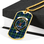 Forbes Ancient Scottish Clan Tartan Military Dog Tag Necklace Jewelry