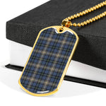 MacDowall Light Scottish Clan Tartan Military Dog Tag Necklace Jewelry