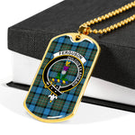 Ferguson Ancient Scottish Clan Tartan Military Dog Tag Necklace Jewelry