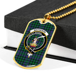 Matheson Green Scottish Clan Tartan Military Dog Tag Necklace Jewelry