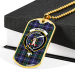 MacRae Scottish Clan Tartan Military Dog Tag Necklace Jewelry