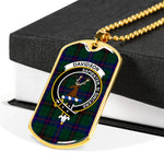 Davidson Modern Scottish Clan Tartan Military Dog Tag Necklace Jewelry