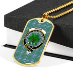 Irvine Scottish Clan Tartan Military Dog Tag Necklace Jewelry