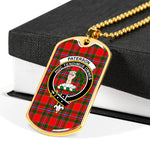 Paterson Red Scottish Clan Tartan Military Dog Tag Necklace Jewelry