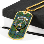 MacMillan Hunting Ancient Scottish Clan Tartan Military Dog Tag Necklace Jewelry