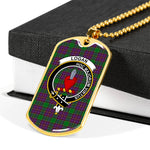 Logan Scottish Clan Tartan Military Dog Tag Necklace Jewelry