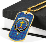 Mercer Scottish Clan Tartan Military Dog Tag Necklace Jewelry