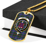 Ogilvie Hunting Modern Scottish Clan Tartan Military Dog Tag Necklace Jewelry