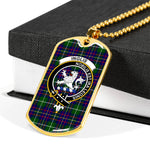 Inglis Modern Scottish Clan Tartan Military Dog Tag Necklace Jewelry