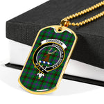 Davidson Scottish Clan Tartan Military Dog Tag Necklace Jewelry