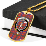 MacRae Ancient Scottish Clan Tartan Military Dog Tag Necklace Jewelry