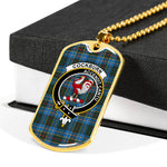 Cockburn Modern Scottish Clan Tartan Military Dog Tag Necklace Jewelry