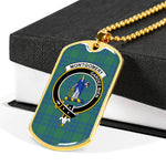 Montgomery Ancient Scottish Clan Tartan Military Dog Tag Necklace Jewelry