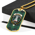 MacLean Hunting Ancient Scottish Clan Tartan Military Dog Tag Necklace Jewelry