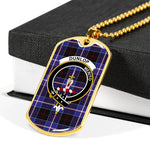 Dunlop Modern Scottish Clan Tartan Military Dog Tag Necklace Jewelry