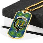 Johnstone Ancient Scottish Clan Tartan Military Dog Tag Necklace Jewelry