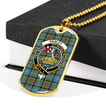 Paisley Scottish Clan Tartan Military Dog Tag Necklace Jewelry