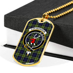 Colquhoun Scottish Clan Tartan Military Dog Tag Necklace Jewelry
