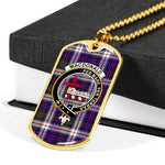 MacDonald Sleat Dress Modern Scottish Clan Tartan Military Dog Tag Necklace Jewelry