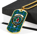 Lyon Scottish Clan Tartan Military Dog Tag Necklace Jewelry