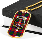 Charteris Scottish Clan Tartan Military Dog Tag Necklace Jewelry