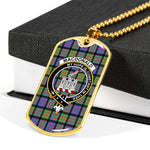 MacDonald Clan Ranald Ancient Scottish Clan Tartan Military Dog Tag Necklace Jewelry