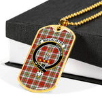 MacAlister Dress Scottish Clan Tartan Military Dog Tag Necklace Jewelry