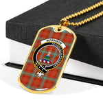 Morrison Red Ancient Scottish Clan Tartan Military Dog Tag Necklace Jewelry