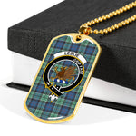 Leslie Hunting Ancient Scottish Clan Tartan Military Dog Tag Necklace Jewelry