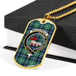 MacDonald Sleat Of The Isles Hunting Ancient Scottish Clan Tartan Military Dog Tag Necklace Jewelry