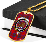 Leslie Modern Scottish Clan Tartan Military Dog Tag Necklace Jewelry
