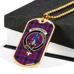 Montgomery Modern Scottish Clan Tartan Military Dog Tag Necklace Jewelry