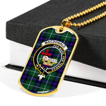 MacDonald Clan Donald Of The Isles Hunting Modern Scottish Clan Tartan Military Dog Tag Necklace Jewelry