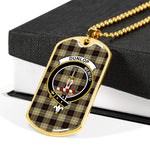 Dunlop Hunting Scottish Clan Tartan Military Dog Tag Necklace Jewelry