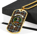 MacLaren Weathered Scottish Clan Tartan Military Dog Tag Necklace Jewelry