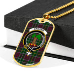 Crosbie Scottish Clan Tartan Military Dog Tag Necklace Jewelry