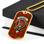 MacKinnon Scottish Clan Tartan Military Dog Tag Necklace Jewelry