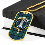 MacCallum Ancient Scottish Clan Tartan Military Dog Tag Necklace Jewelry