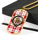 Maxwell Plaid Scottish Clan Tartan Military Dog Tag Necklace Jewelry