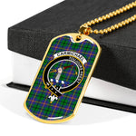 Carmichael Scottish Clan Tartan Military Dog Tag Necklace Jewelry
